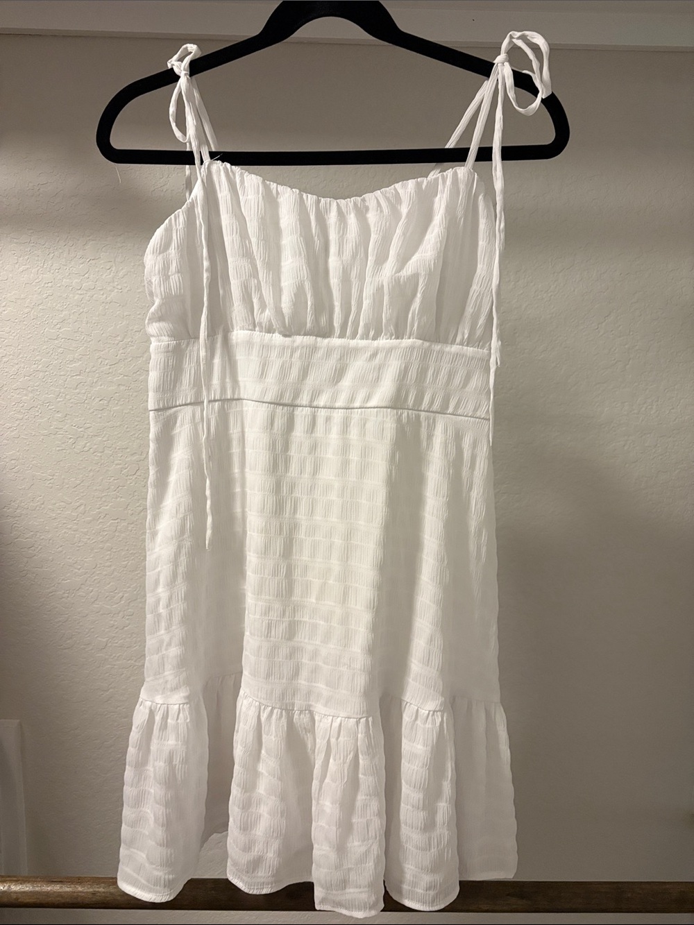 Speechless White Tie-Shoulder Mini Dress